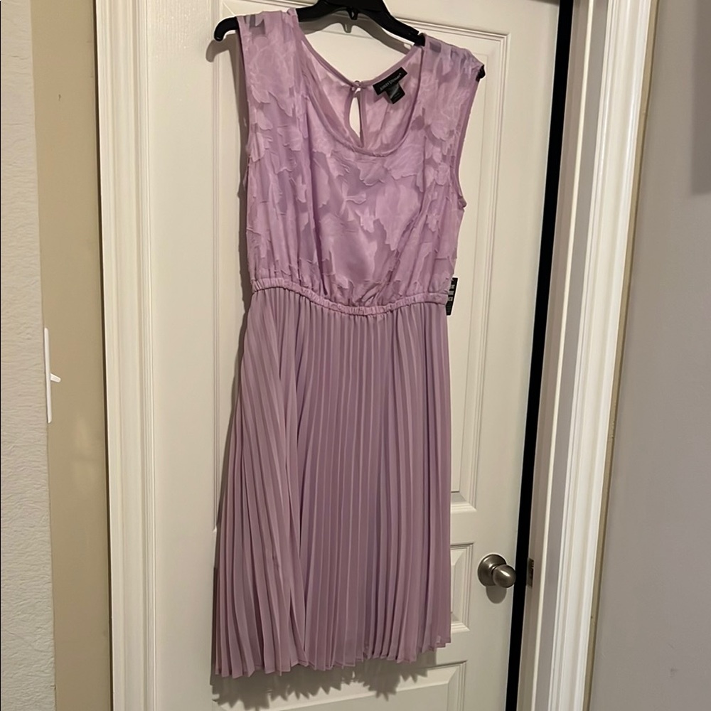 NWT Ashley Stewart Lavender Sleeveless Pleated Dress